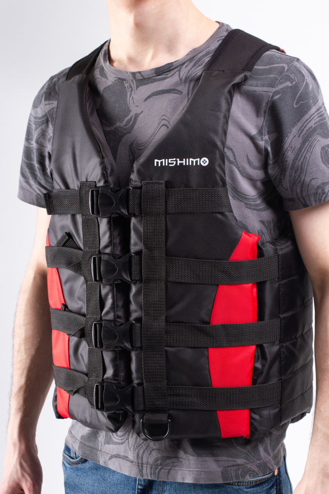 Жилет спасательный MISHIMO PRO Премиум качества Черно-красный в Симферополе