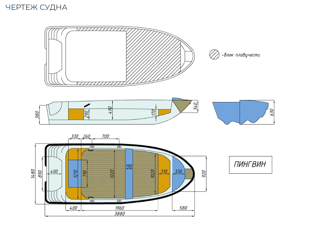Стеклопластиковая лодка Пингвин (тримаран) в Симферополе