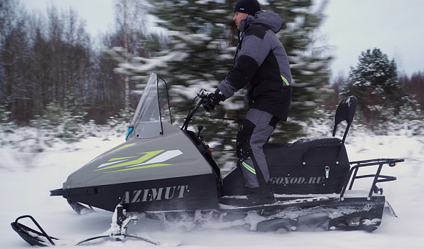 Миниснегоход Бурлак Азимут 20 л.с. , эл.запуск, реверс, тормоз гидравл, капот серый в Симферополе