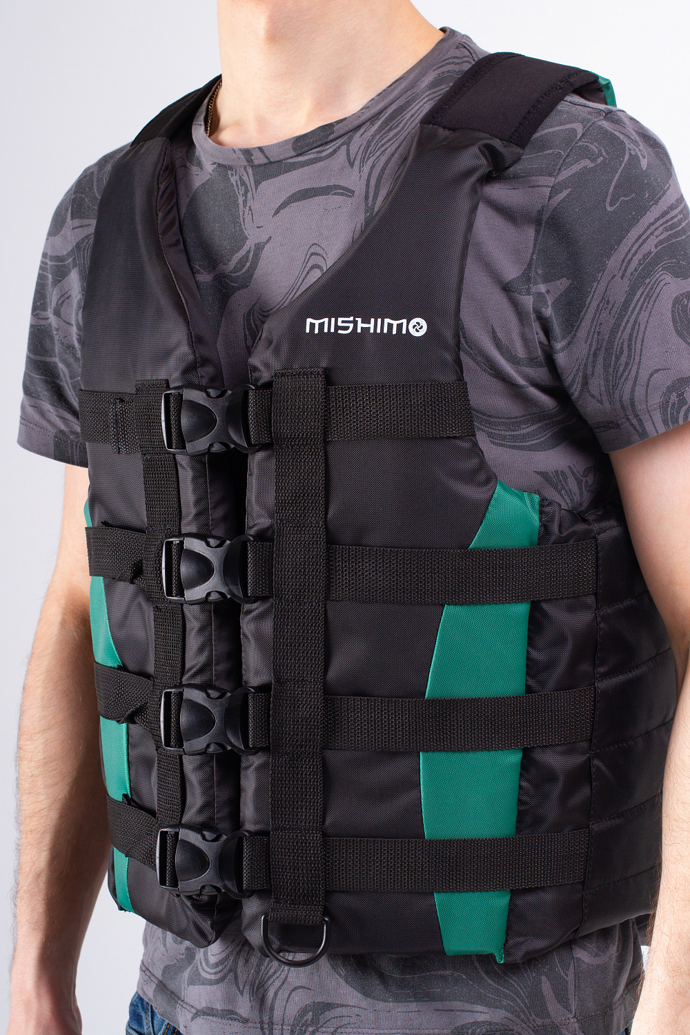Жилет спасательный MISHIMO PRO Премиум качества Черно-зеленый в Симферополе