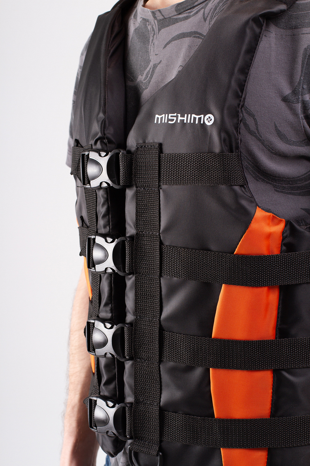 Жилет спасательный MISHIMO PRO Премиум качества Черно-оранжевый в Симферополе