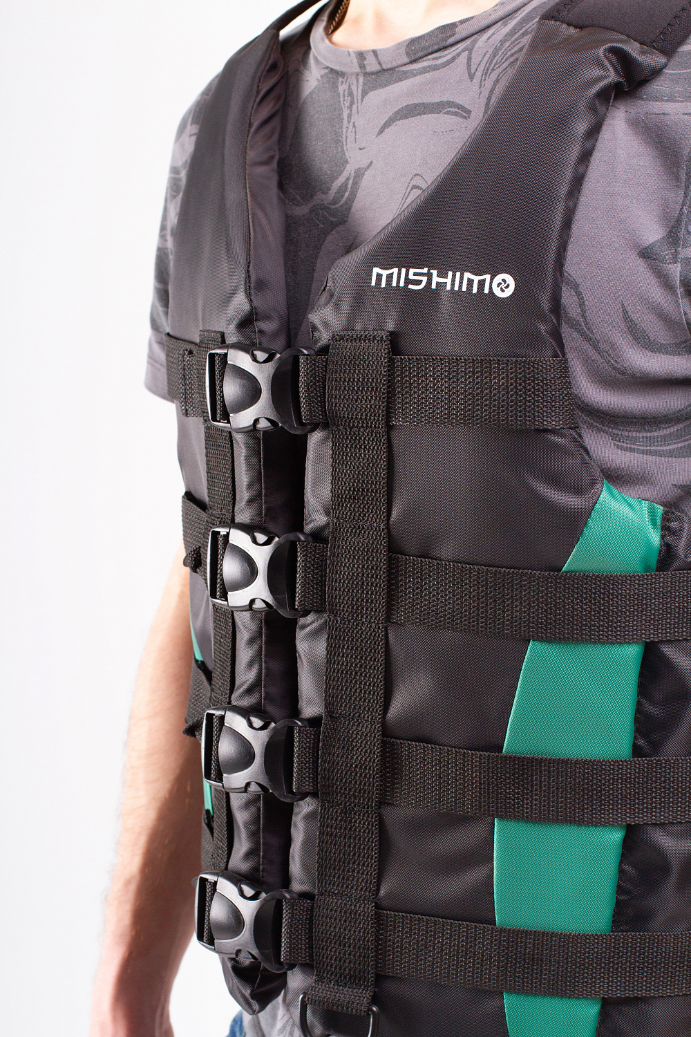 Жилет спасательный MISHIMO PRO Премиум качества Черно-зеленый в Симферополе